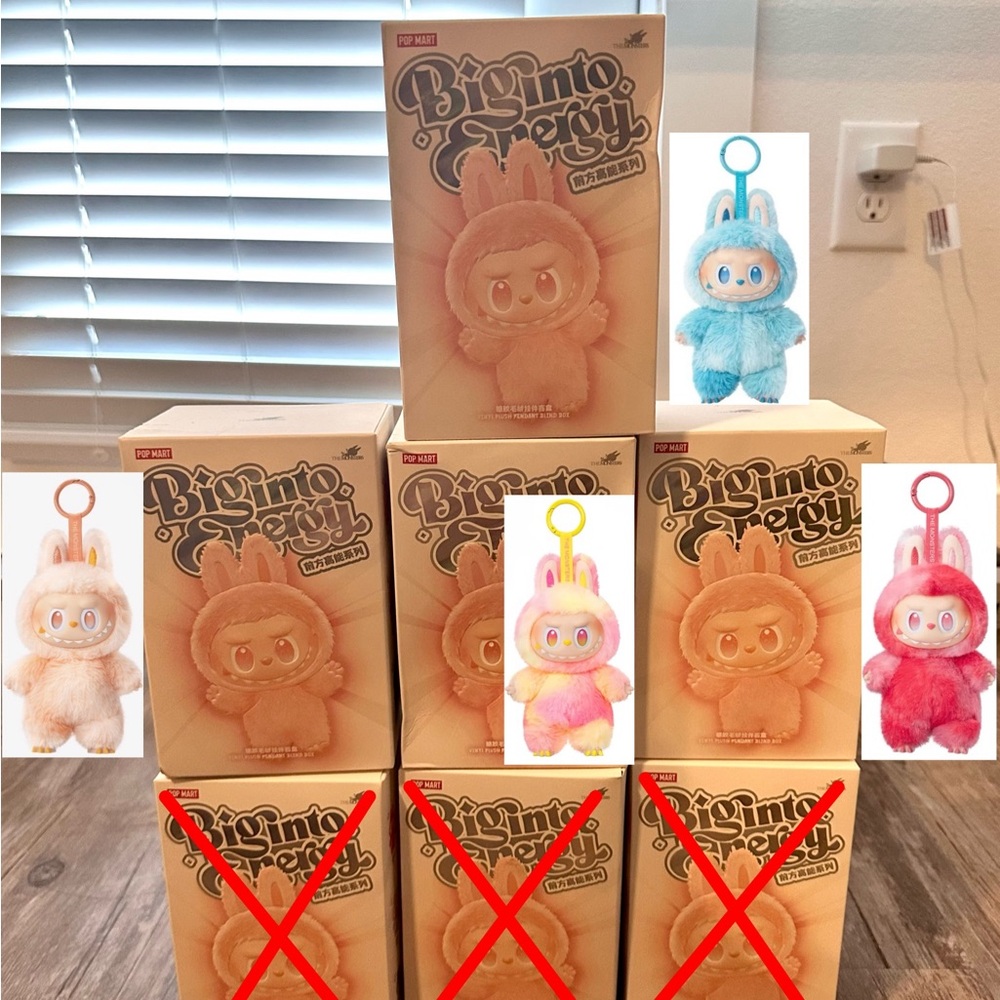 Labubu Bundle 4 Blind Boxes Big Into Energy Love, Happiness, Loyalty, Hope